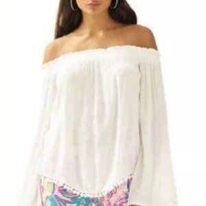 EUC Lilly Pulitzer Nita Off-the Shoulder in Resort White